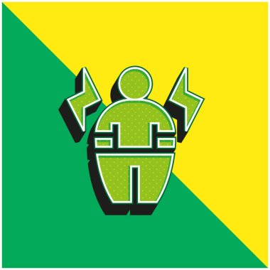 Vücut Pozitif Yeşil ve Sarı Modern 3D vektör simgesi logosu