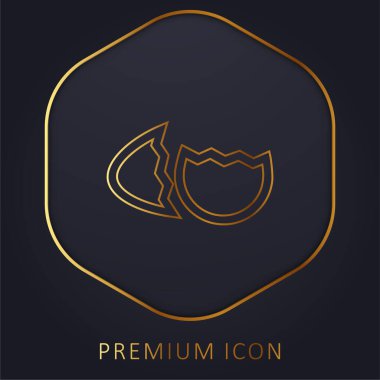 Kuşlar Yumurta Kırık İki Parça Özet Sembol Altın Çizgili Logo veya Simge