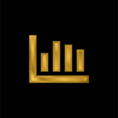 Çubuk Grafik altın kaplama metalik simge veya logo vektörü