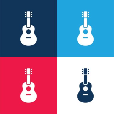 Akustik Gitar Mavi ve Kırmızı Minimum Renk Simgesi