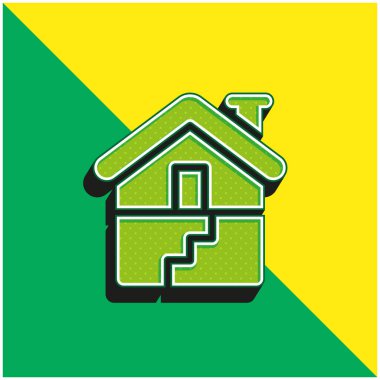 Basement Green and yellow modern 3d vector icon logo clipart