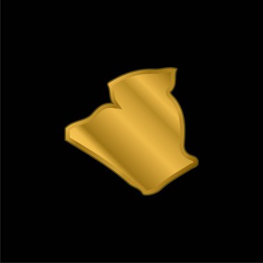 Cezayir altın kaplama metalik simge veya logo vektörü