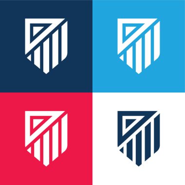 Atletico De Madrid blue and red four color minimal icon set clipart