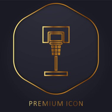 Basketbol altın çizgi premium logosu veya simgesi