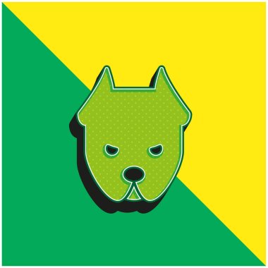 Angry Dog Green and yellow modern 3d vector icon logo
