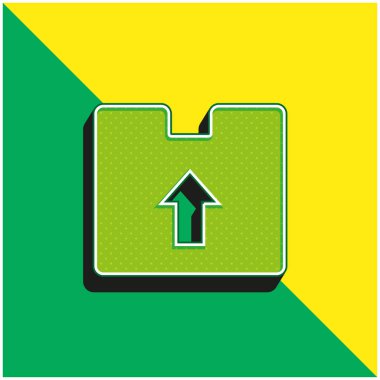 Kutu Yeşil ve Sarı Modern 3D vektör simgesi logosu