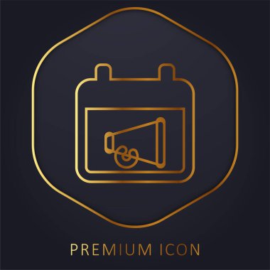 Altın çizgi prim logosu veya simgesi reklamı