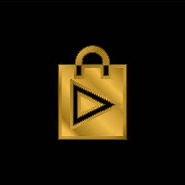Uygulama Altın kaplamalı metalik simge veya logo vektörünü sakla