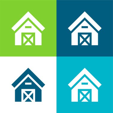 Ahır Düz 4 renk en küçük simge kümesi