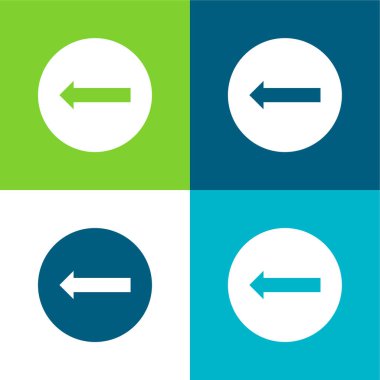 Bir Dairede Solu Gösteren Ok Düz Dört Renk minimal simgesi