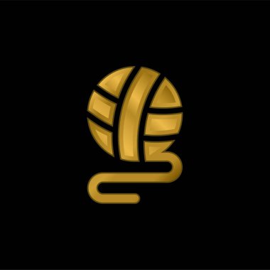 Top altın kaplama metalik simge veya logo vektörü