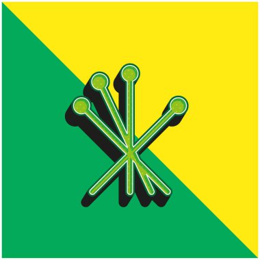 Akupunktur Yeşil ve sarı modern 3D vektör simgesi logosu