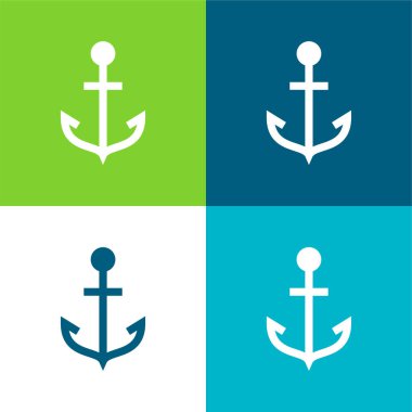 Anchor Düz 4 renk en küçük simge kümesi