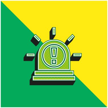 Uyarı Yeşil ve Sarı Modern 3D vektör simgesi logosu