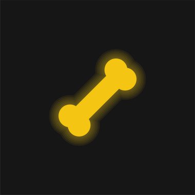 Kemik sarısı parlak neon simgesi
