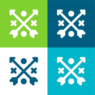 Oklar Düz 4 renk en küçük simge kümesi