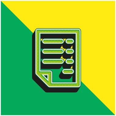 Bill Green ve sarı modern 3D vektör simgesi logosu