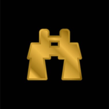 Dürbün altın kaplama metalik simge veya logo vektörü