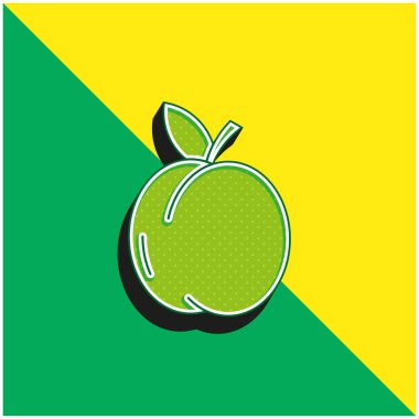 Kayısı yeşil ve sarı modern 3d vektör simgesi logosu