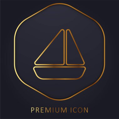 Tekne altın çizgisi prim logosu veya simgesi