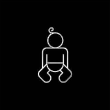 Bebek Vücut Taslak Gümüş kaplama metalik simge