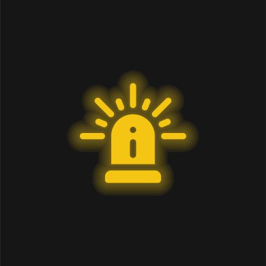 Parlayan sarı neon simgesini uyar