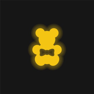 Ayı sarı parlak neon simgesi