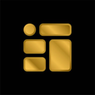 Altın kaplamalı metalik simge veya logo vektörünü engeller