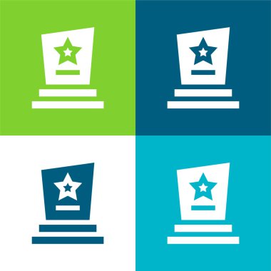 Ödül Düz 4 renk minimal simgesi seti