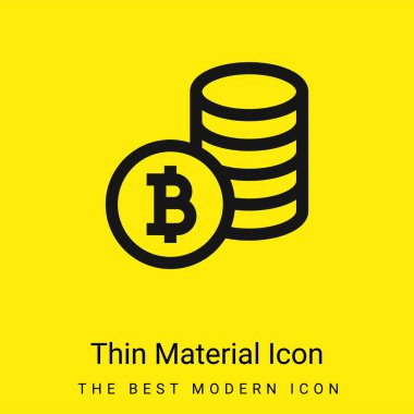 Bitcoin Sembolü Asgari parlak sarı madde simgesi