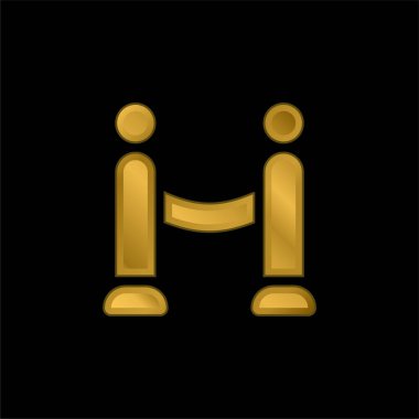 Bariyer altın kaplama metalik simge veya logo vektörü