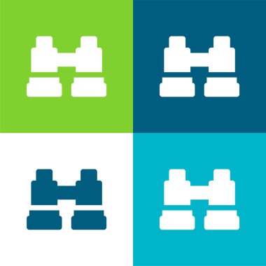 Dürbünler Düz dört renk minimal simgesi seti