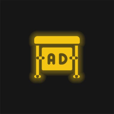 Sarı parlayan neon simgesi ilanları
