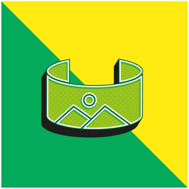 360 Resim Yeşil ve Sarı 3D vektör simgesi logosu