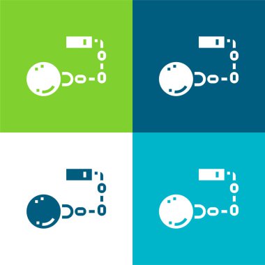 Ball Flat four color minimal icon set clipart