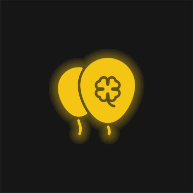 Balon sarısı parlak neon simgesi