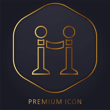 Bariyer altın çizgi prim logosu veya simgesi