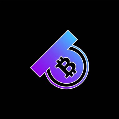 Geri Çekilme Seçeneği Mavi Gradyan vektör simgesi ile Bitcoin Sembolü