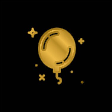 Balon altın kaplama metalik simge veya logo vektörü