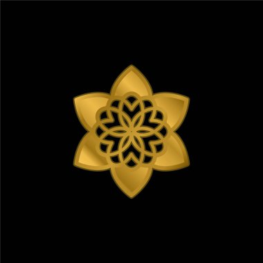 Güzel Budist Altın Kaplama Metal Simge veya logo Vektörü