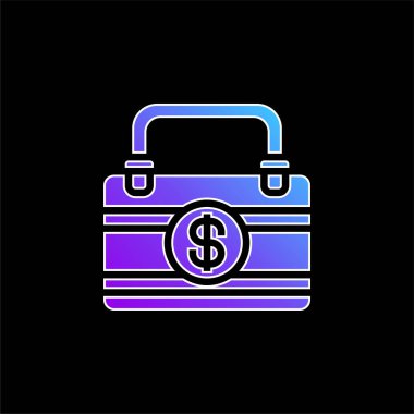 Evrak çantası mavi gradyan vektör simgesi