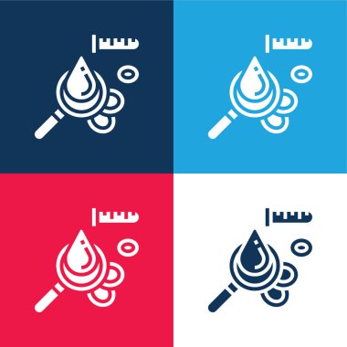 Blood Cell blue and red four color minimal icon set clipart