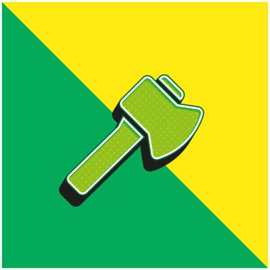 Axe Green ve sarı modern 3d vektör simgesi logosu