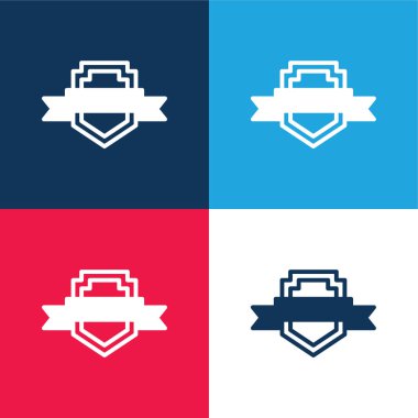 Rozet mavi ve kırmızı dört renk minimal simge kümesi