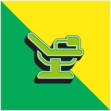 Doğum Yatağı Yeşil ve Sarı 3D vektör simgesi