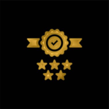 Rozet altın kaplama metalik simge veya logo vektörü