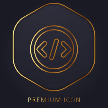 Bracket golden line premium logo or icon clipart
