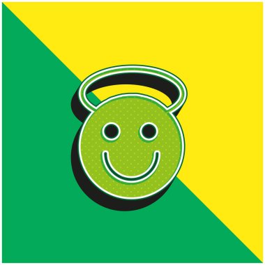 Melek Yeşil ve Sarı Modern 3D vektör simgesi logosu