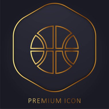 Basketbol topu altın çizgi premium logosu veya simgesi