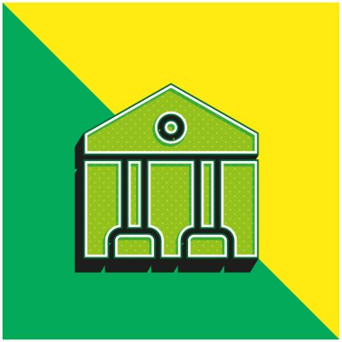 Yeşil ve sarı modern 3D vektör simgesi logosu